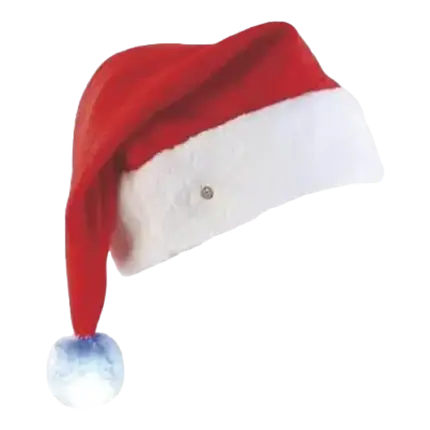 Sombrero navideño de lujo con pompón luminoso