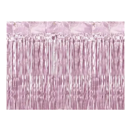 Cortina de purpurina con flecos Rosa claro 90x250cm