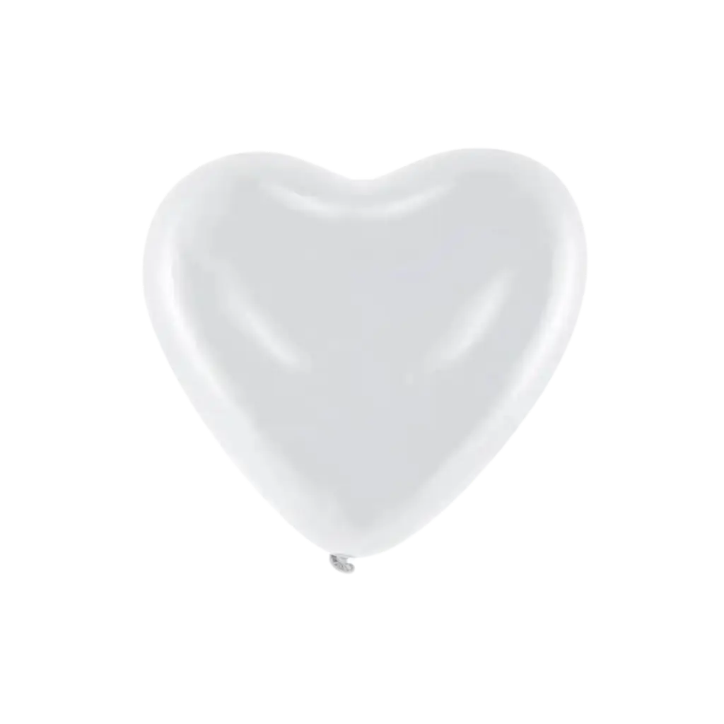 Paquete de 100 Globos Corazón Blanco Pastel