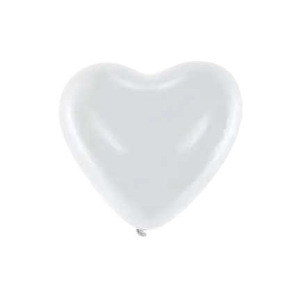 Paquete de 100 Globos Corazón Blanco Pastel
