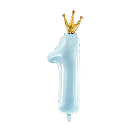 Globo azul claro Figura 1 con corona
