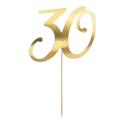 Decoración para la tarta 30 color oro