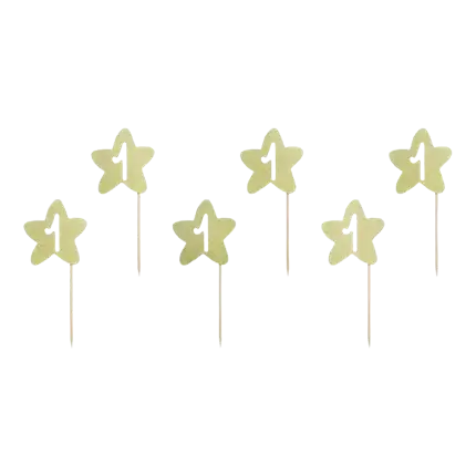 Decoración de pasteles 1er Cumpleaños estrella de oro