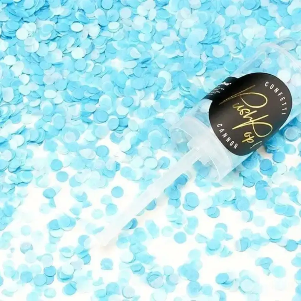 Confettis push pop Blue