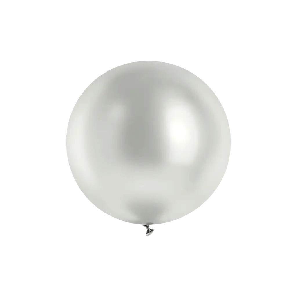 Bola redonda de ø60cm de plata metálica