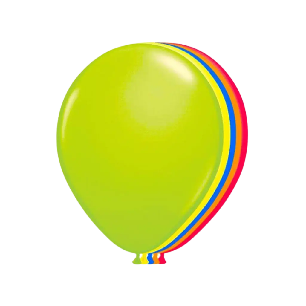 Paquete de 10 globos fluorescentes multicolores de neón