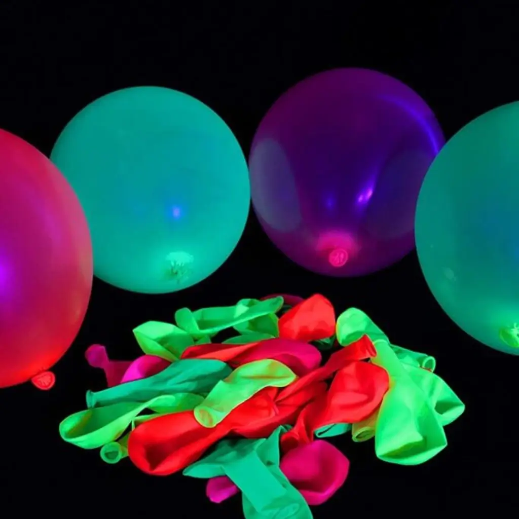 Paquete de 10 globos fluorescentes multicolores de neón