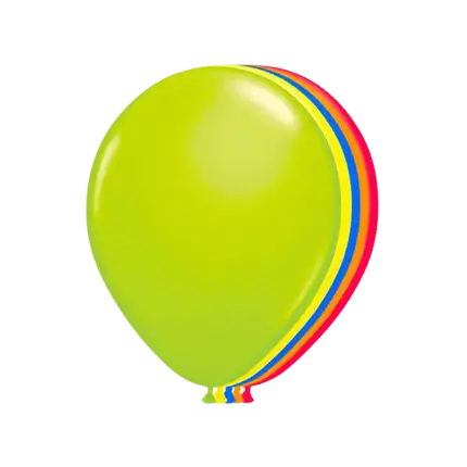 Paquete de 10 globos fluorescentes multicolores de neón