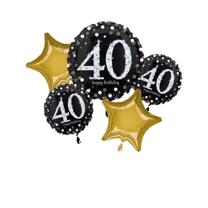 Ramo de 5 globos Cumpleaños 40 años