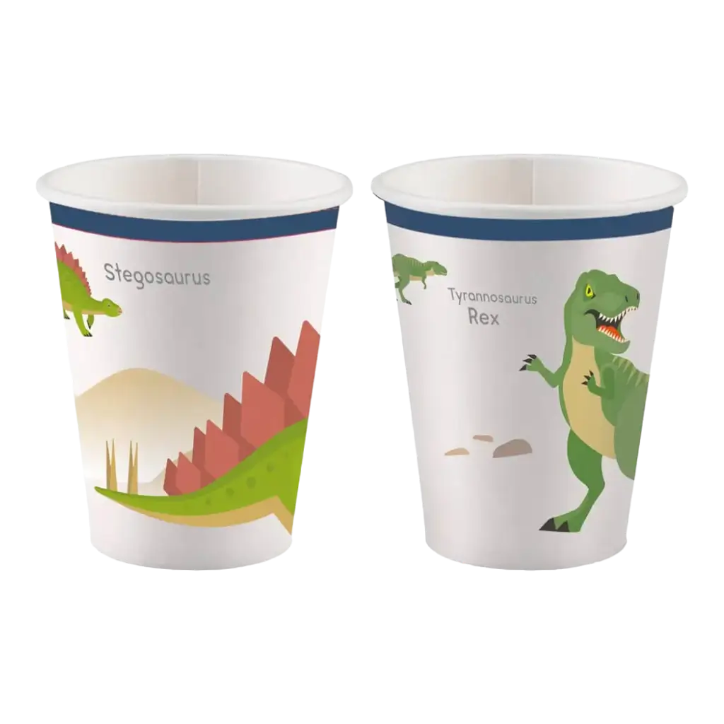 Juego de 8 vasos de dinosaurio