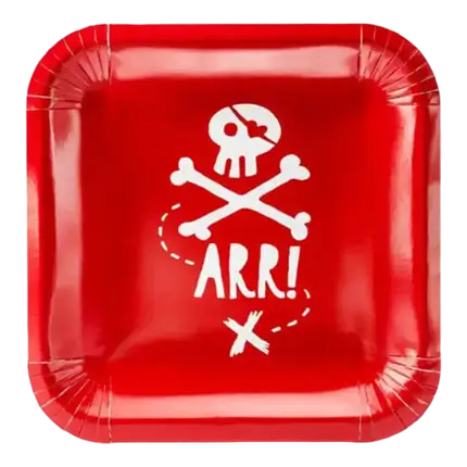 Platos de papel para fiestas de piratas (juego de 6)