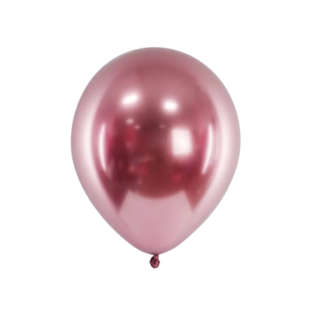 50 Globos de Metal Brillante Oro Rosa