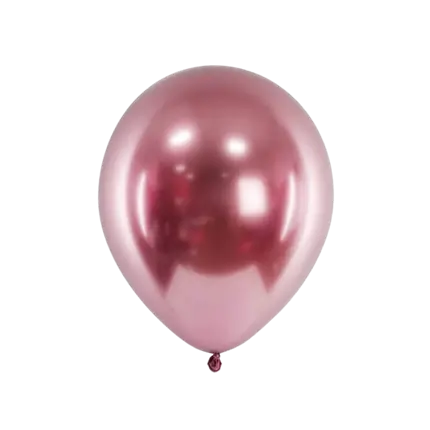 50 Globos de Metal Brillante Oro Rosa