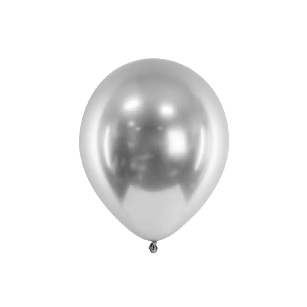 50 Globos metálicos brillantes de plata