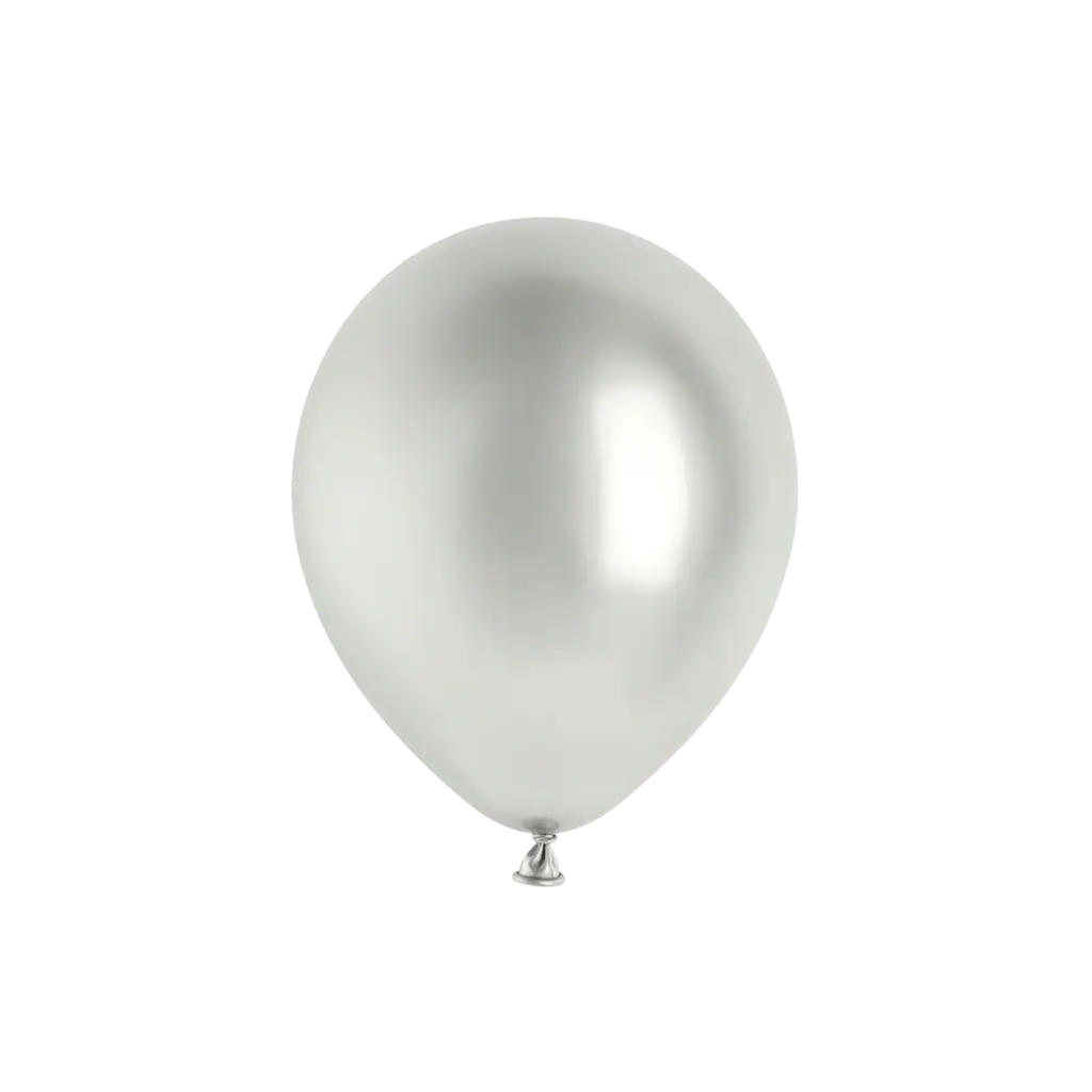 50 Globos metálicos brillantes de plata
