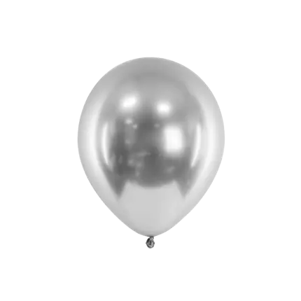 50 Globos metálicos brillantes de plata