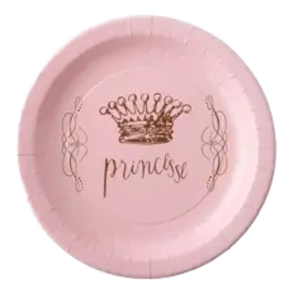 Plato Corona Princesa Rosa (Juego de 6)