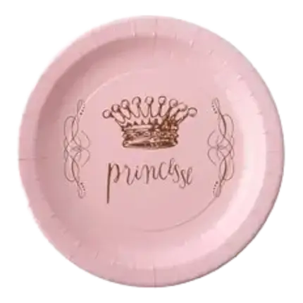 Plato Corona Princesa Rosa (Juego de 6)