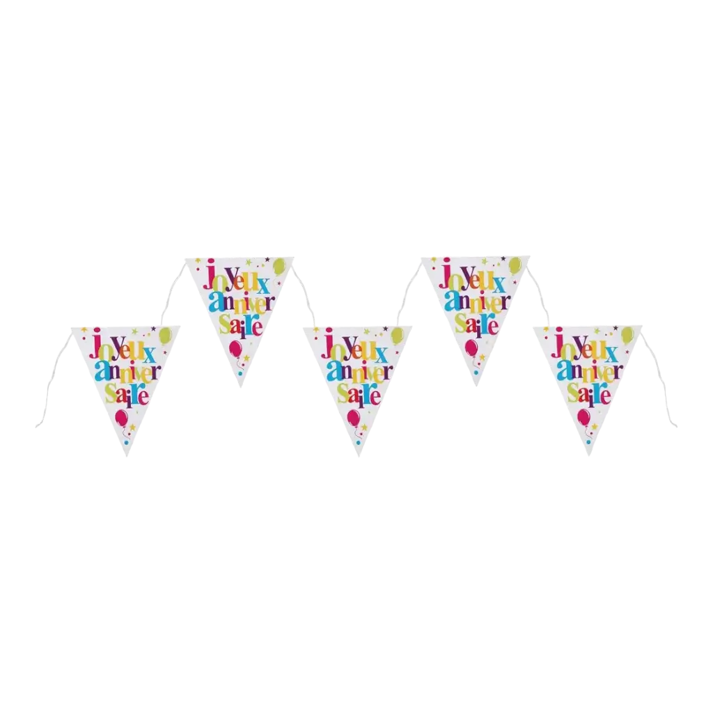 Guirnalda de banderines de feliz cumpleaños multicolor