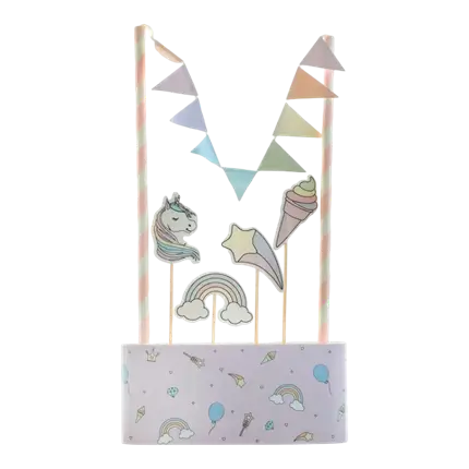 Decoración de tarta de unicornio rosa