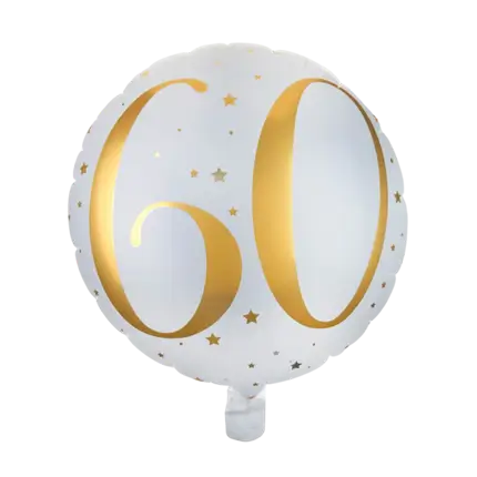 Globo Blanco/Oro 60 años ø45cm