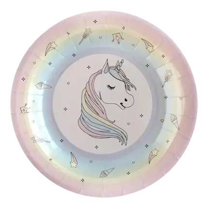 Plato Unicornio Rosa (Juego de 10)