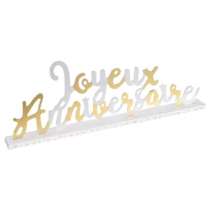 Centro de mesa Happy Birthday Oro/Blanco