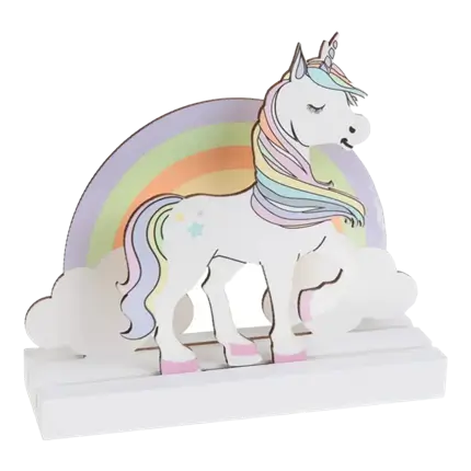 Centro de mesa de unicornio rosa