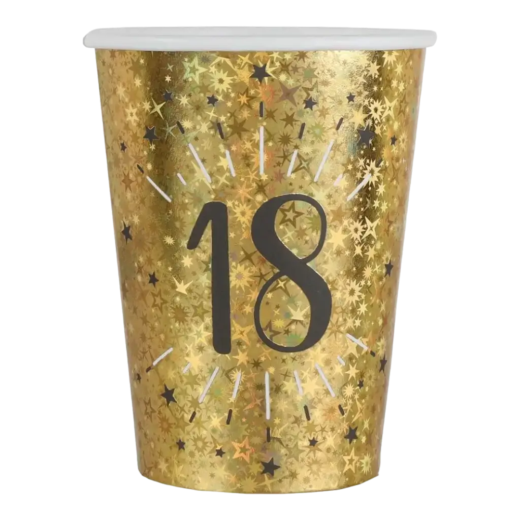 Vaso de papel 18 años Oro (juego de 10)