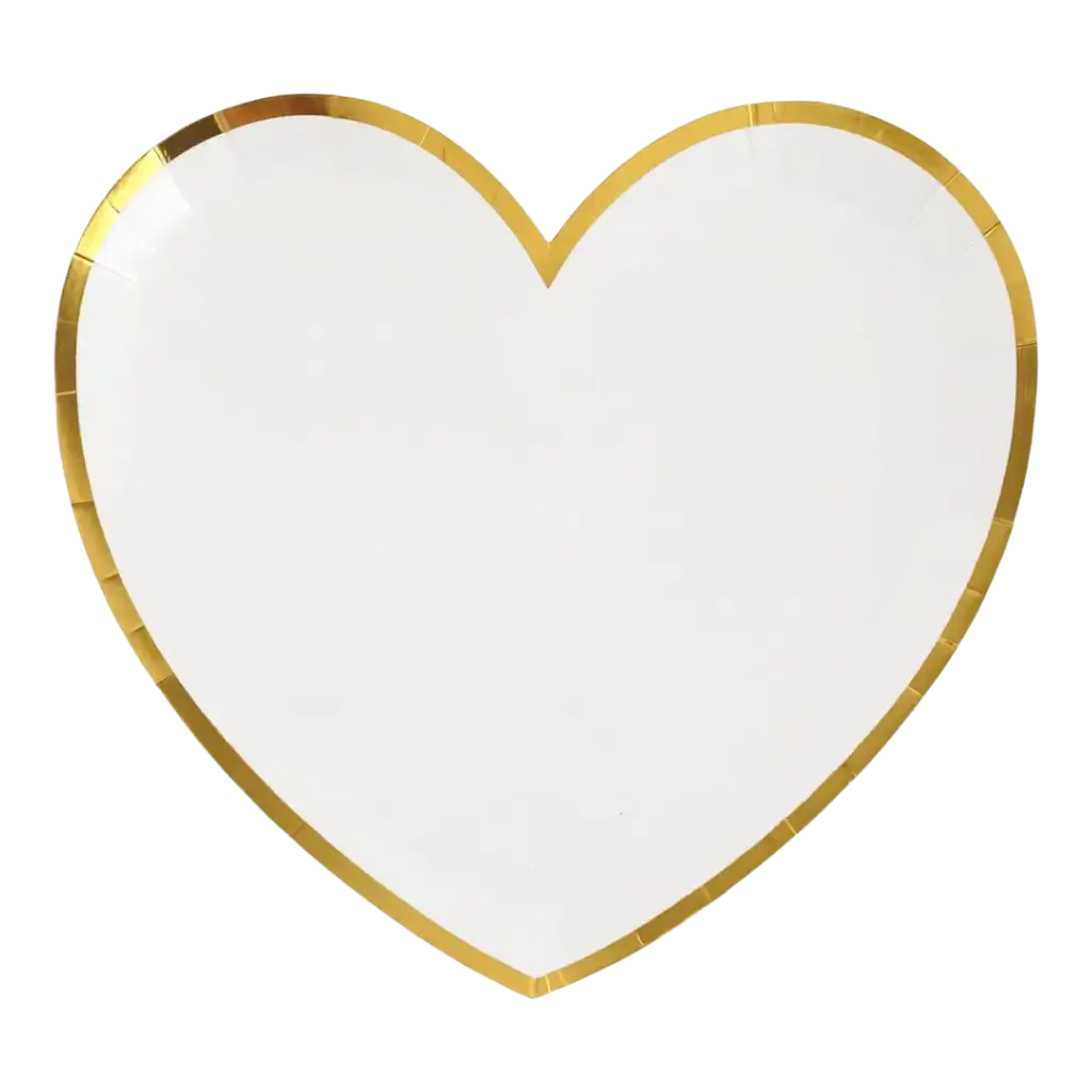 Plato en forma de corazón Blanco/Oro (Juego de 10)