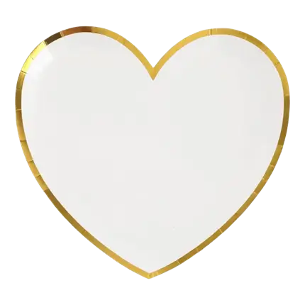 Plato en forma de corazón Blanco/Oro (Juego de 10)