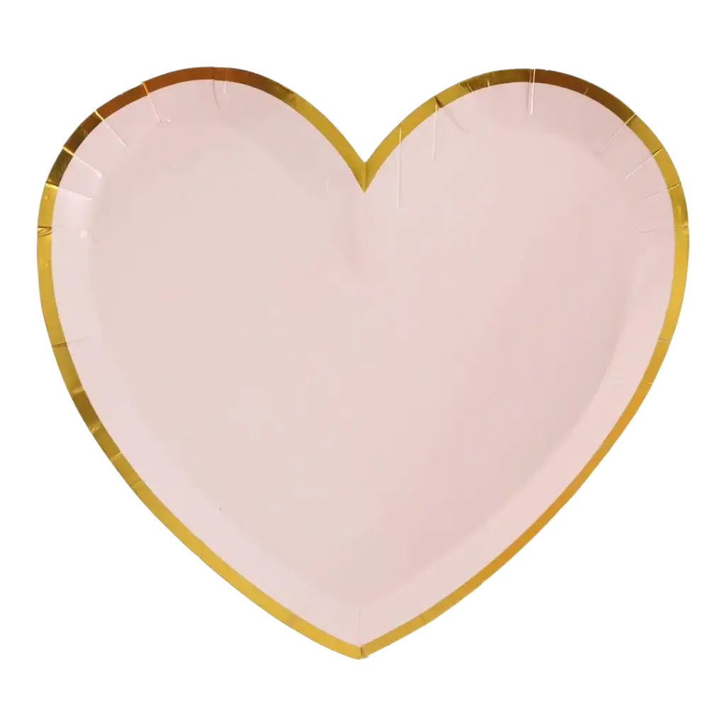 Plato en forma de corazón rosa/dorado (juego de 10)
