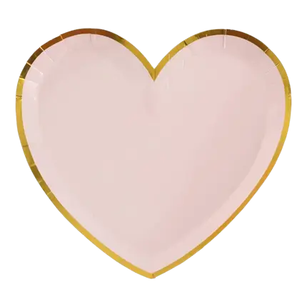 Plato en forma de corazón rosa/dorado (juego de 10)