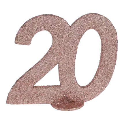 Decoración de mesa Figura 20 Purpurina Rosa Oro