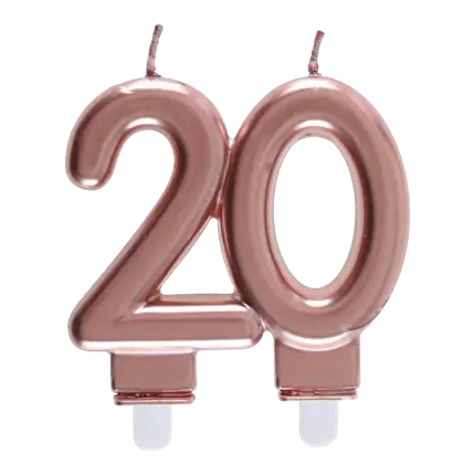 Vela 20 años Oro rosa