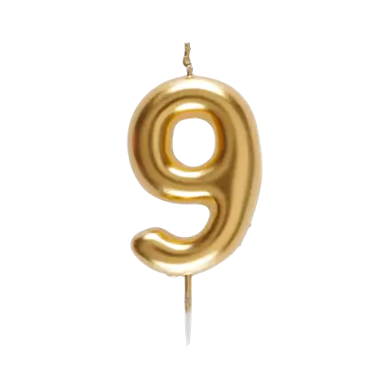 Vela Número 9 Dorada