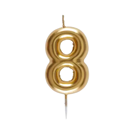Vela Número 8 Dorada