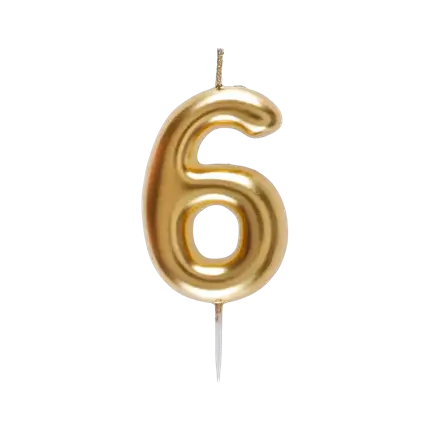 Vela Número 6 Dorada