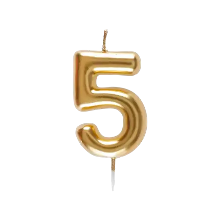 Vela Número 5 Dorada