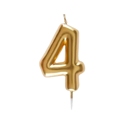 Vela Número 4 Dorada