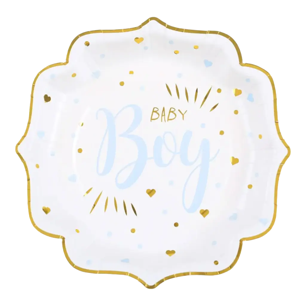 Plato de niño para baby shower azul (set de 10)