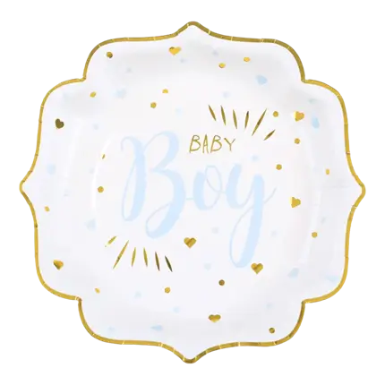 Plato de niño para baby shower azul (set de 10)