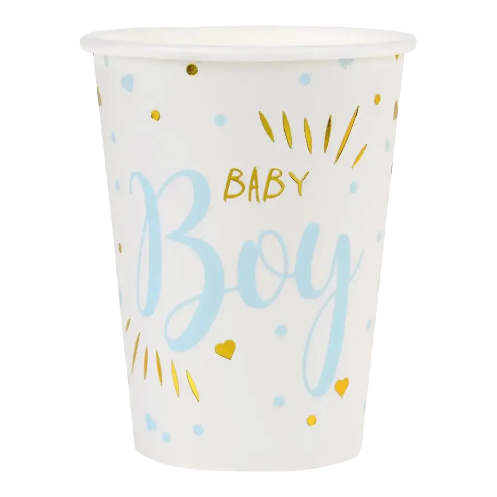 Taza de niño para baby shower azul (set de 10)