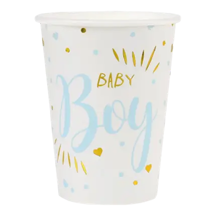 Taza de niño para baby shower azul (set de 10)