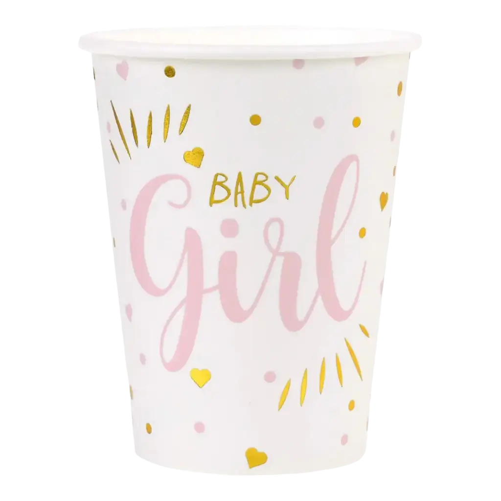 Vaso Rosa para Baby Shower Girl (Juego de 10)