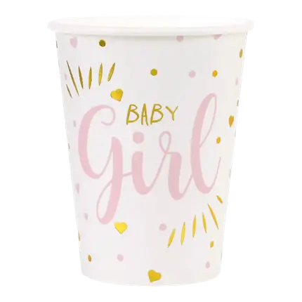 Vaso Rosa para Baby Shower Girl (Juego de 10)