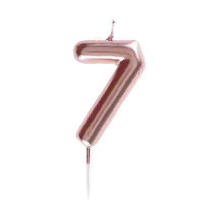 Vela Aniversario Dígito 7 Oro Rosa