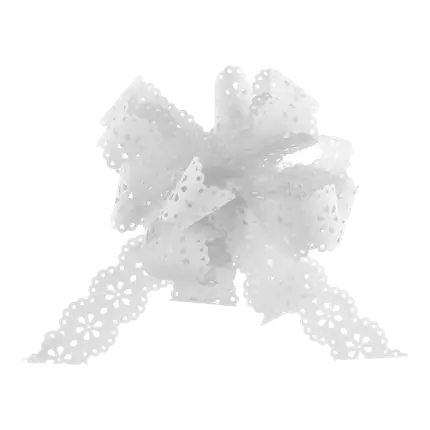 Lazo automático de flores blancas (juego de 5)