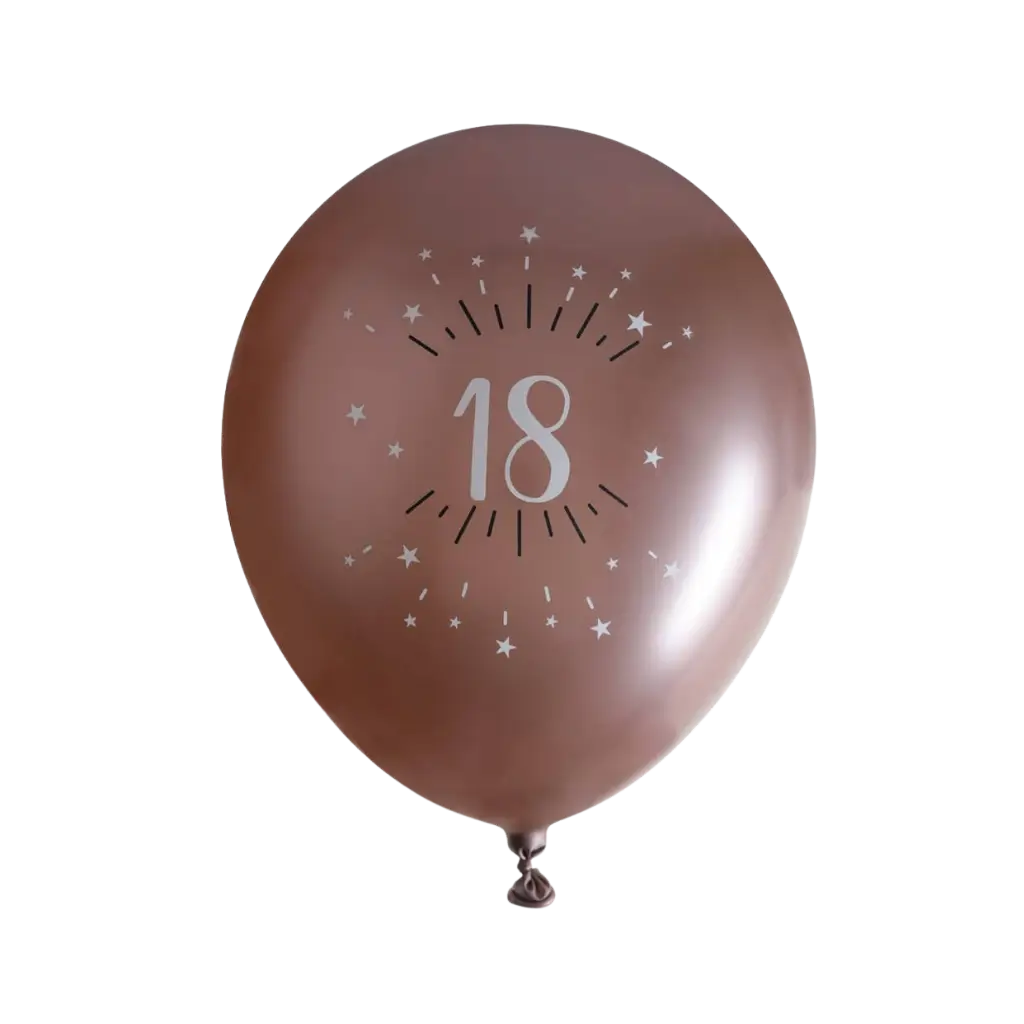 Globo 18 años Oro Rosa ø 30cm (set de 6)