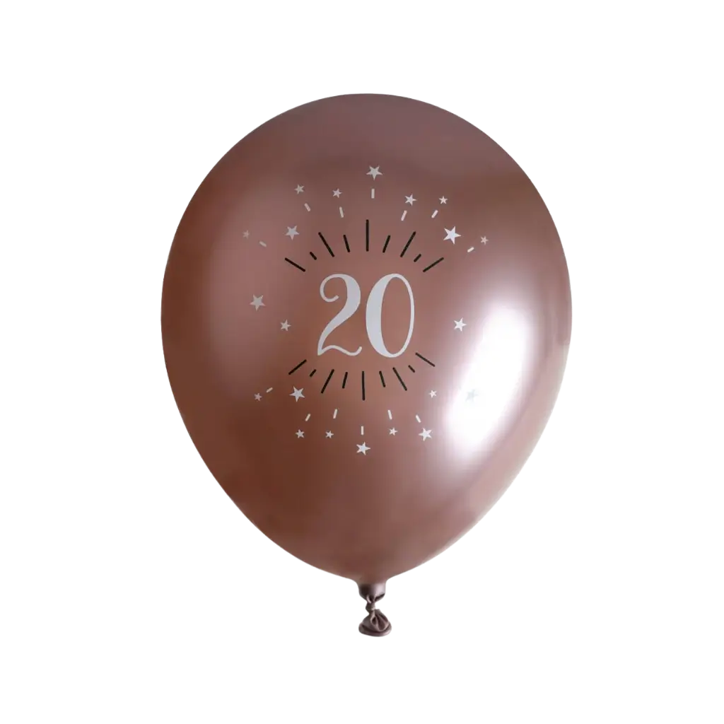 Globo 20 años Oro Rosa ø 30cm (set de 6)